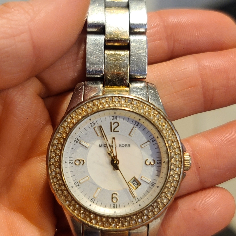 Michael kors two tone woman's watch